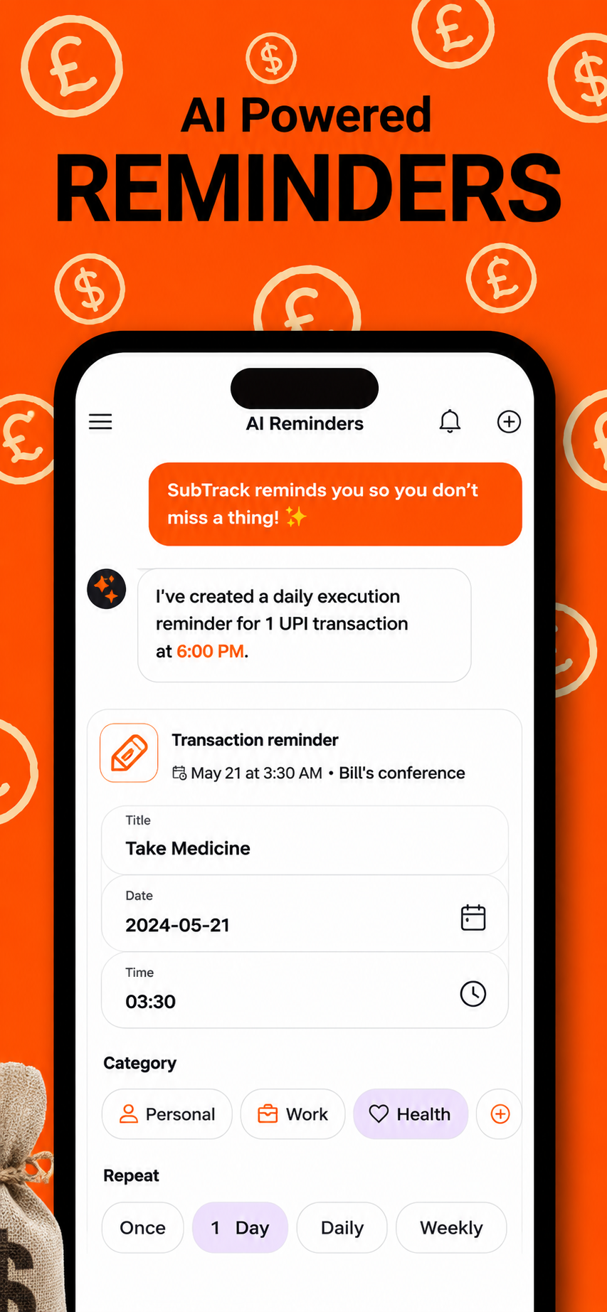 SubTrack AI reminders